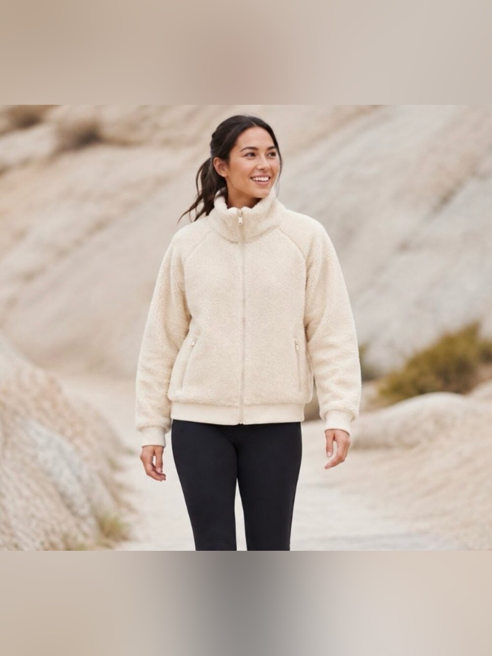 Athleta Tugga Sherpa Fleece Cozy Full-Zip Jacket